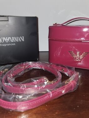 Emporio Armani Pink Patent Vanity Crossbody Bag